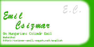 emil csizmar business card